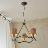 Lampa wisząca żyrandol falowany abażurowy z rafii boho designerski naturalny rustykalny Wriggle 114212 ENDON
